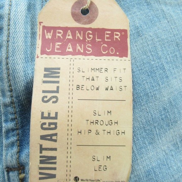 New Wrangler Red Label Jeans 32 x 34 Vintage Slim Leg Light Wash - Picture 7 of 7